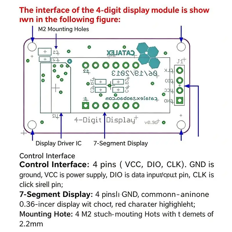 TM1637 4-Bit-Digital-LED-Anzeigemodul für 7-Segment-0,36-Zoll-Uhr – Bild 6