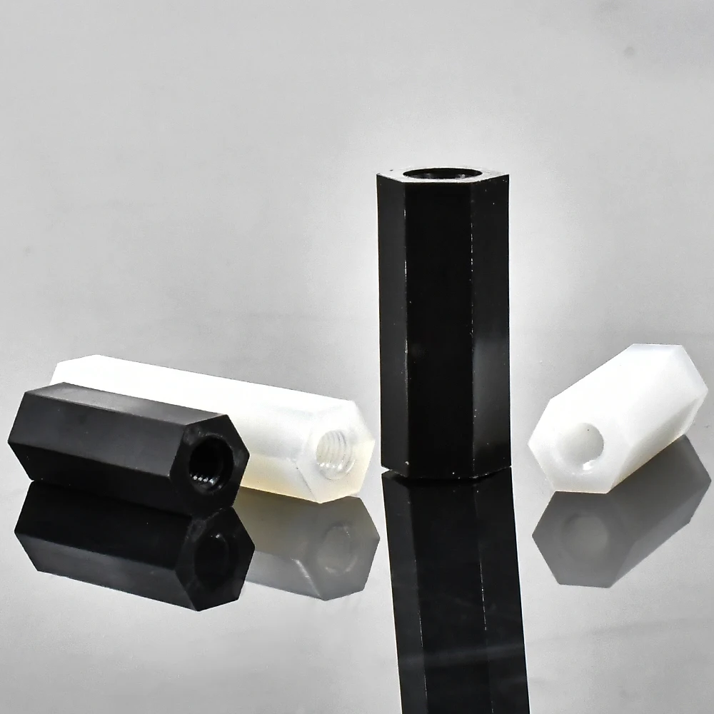 M2 M2,5 M3 M4 M5 M6 Schwarz/Weiß Nylon Sechskant Innengewinde Abstandshalter Säule Board Mount Gewinde PCB