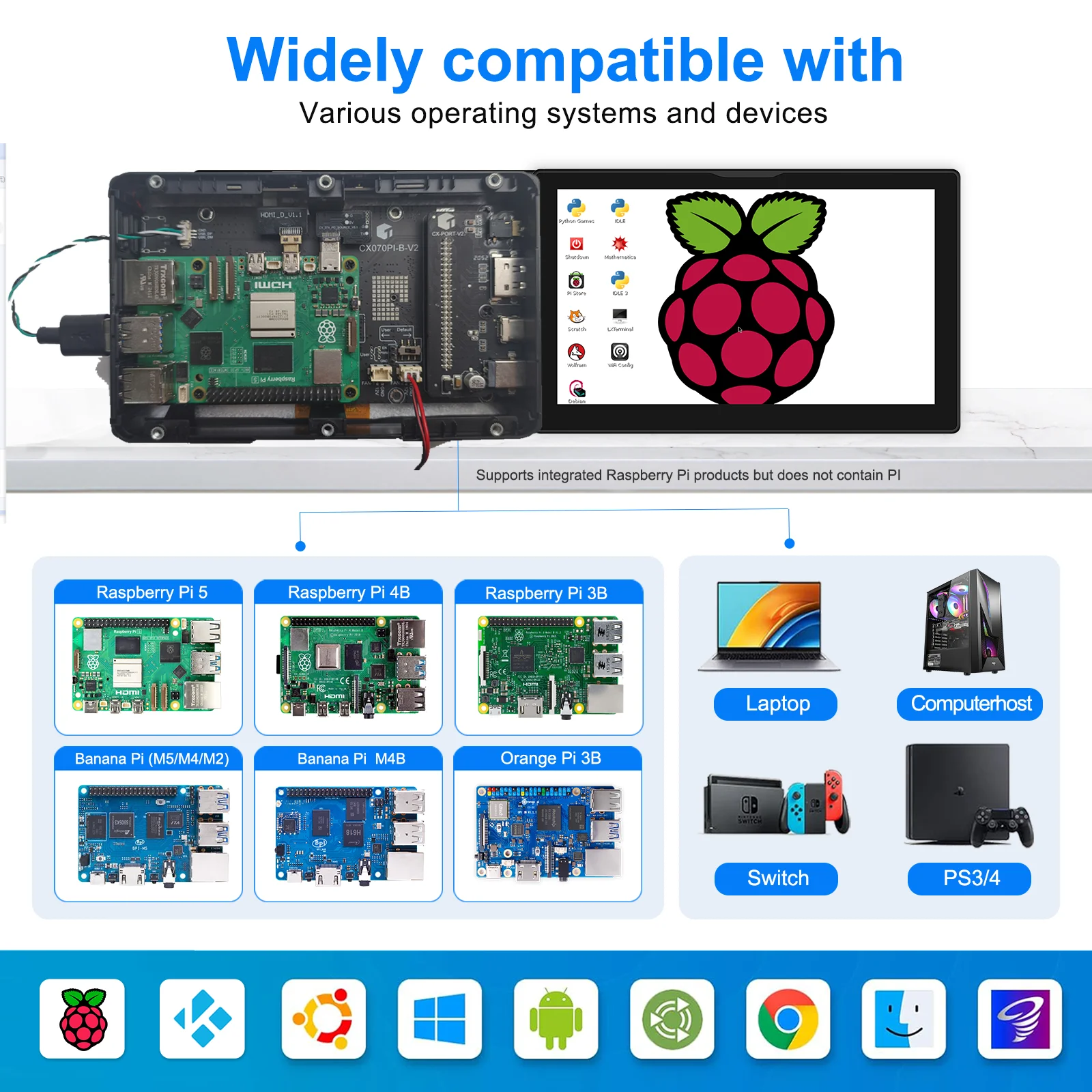 Raspberry Pi 5 4 7/8 Zoll Touchscreen IPS 1280x800 HD LCD HDMI-Display – Bild 3