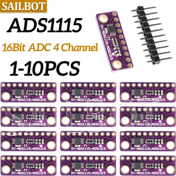 DC 2 -5V 4 CH ADS1115 Modul ADC mit Pro Gain Mikrocontroller 16 Bit Verstärkerplatine für Arduino I2C IIC ADC
