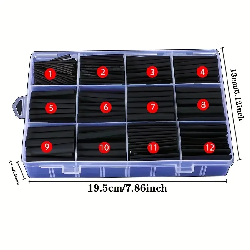 Schwarzes Schrumpfschlauch-Set, thermobeständiger Schlauch – Bild 6