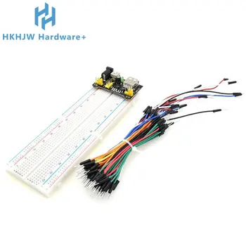 3,3V/5V MB102 Breadboard-Stromversorgungsmodul + MB-102 830-Punkt-Prototyp für Arduino-Kit + 65 Jumper-Kabel