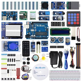 Starter-Kit mit Anleitung für Arduino UNO R3, umfangreichstes Elektronik-Starter-Kit mit Servos und LEDs