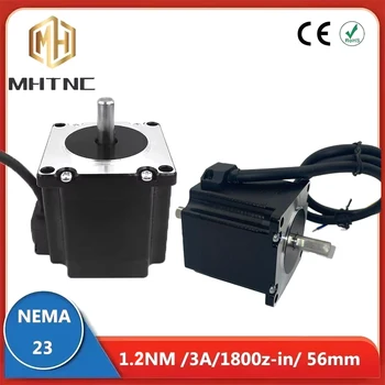 Nema 23 Schrittmotor 57HS56 56 mm 1,2 N.m 3A Doppelwelle 2-Phasen-Schrittmotor für CNC-Gravierfräsmaschine