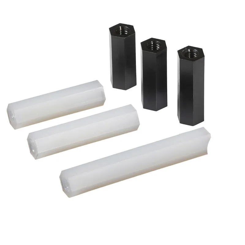 Buchse auf Buchse Nylon Abstandshalter M2 M2,5 M3 M4 M5*L Weiß Schwarz PCB Nylon Abstandshalter Spalte