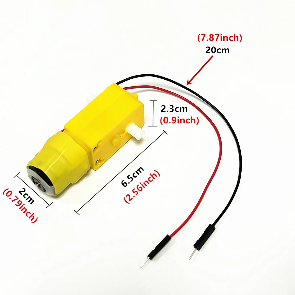TT-Motor Elektromotor DC 3V-6V Doppelwellen-Getriebemotor (4 Stück) – Bild 3