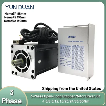 220VAC 3-Phasen Schrittmotor-Treiber-Kit Nema34 86 Nema42 110 Nema52 130 Motor 4,5/8,5/12/16/20/24/35/50Nm