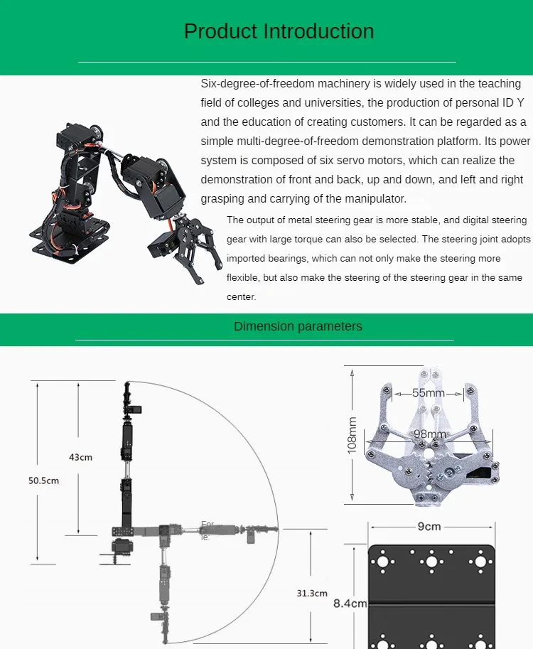 Roboterarm-Bausatz 6 DOF Programmierbarer Roboterarm DIY-Kit – Bild 5