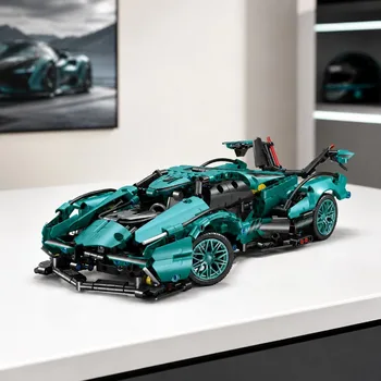 Technisches Rennwagen-Bausteinset V12 Supercar DIY-Konstruktionsspielzeug Desktop-Display-Modell