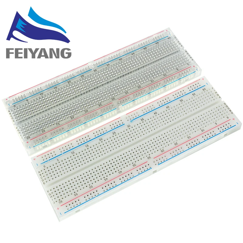 Breadboard 830-Punkt lötfreies PCB-Breadboard MB-102 MB102 Test entwickelt DIY weiß/transparent mit Verpackung
