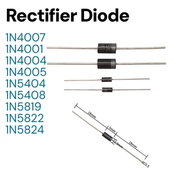 Gleichrichterdioden-Set 1N4007 1N4001 1N4004 1N4005 1N5404 1N5408 1N5819 1N5822 Elektronische Komponenten