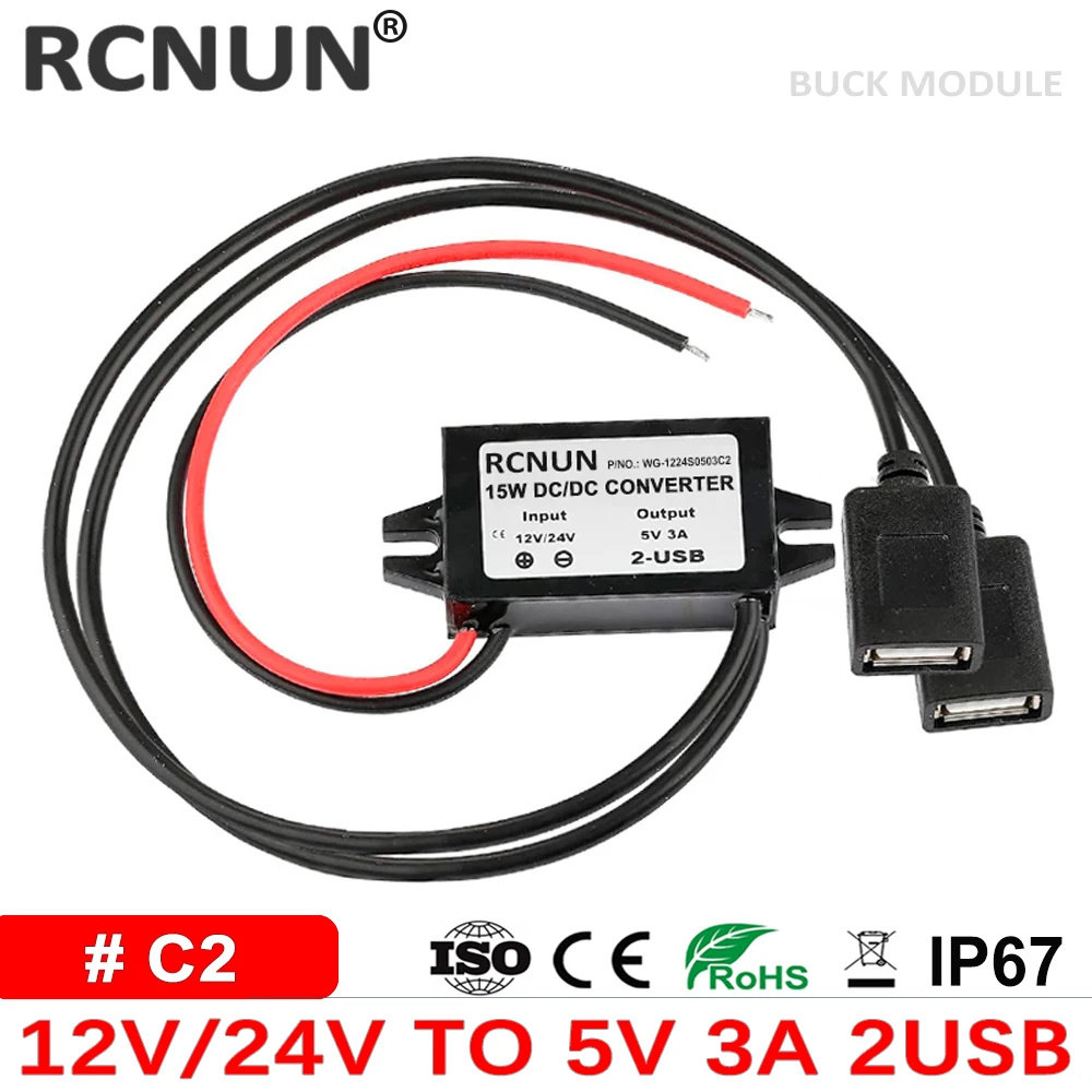 12V 24V zu 5V 3A 15W DC-Wandler Buck-Modul Netzteil Regler – Bild 4