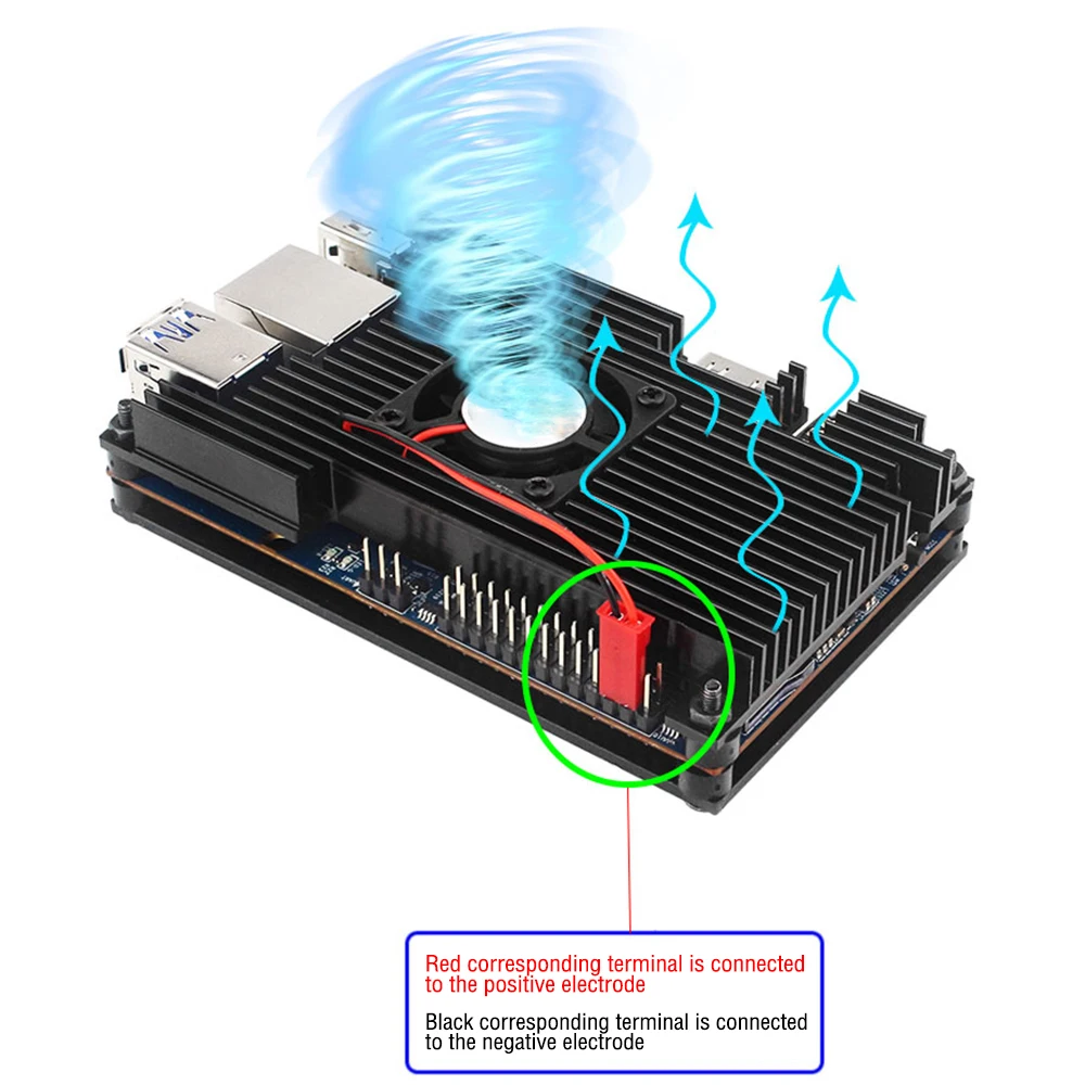 DIY Kits Orange Pi 5 Aluminium legierung Schutzhülle mit Lüfter – Bild 6
