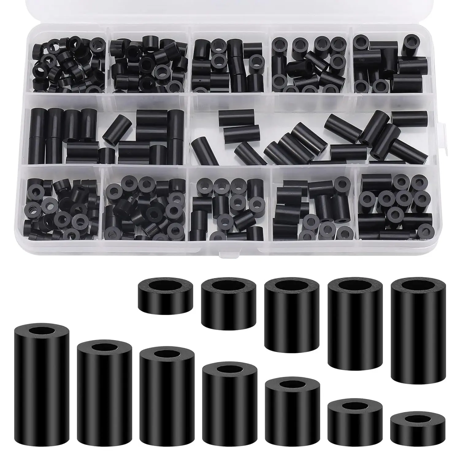 Nylon-Abstandshalter-Set, rund, M3/M4, für Steckdosen (260 Stück) – Bild 6