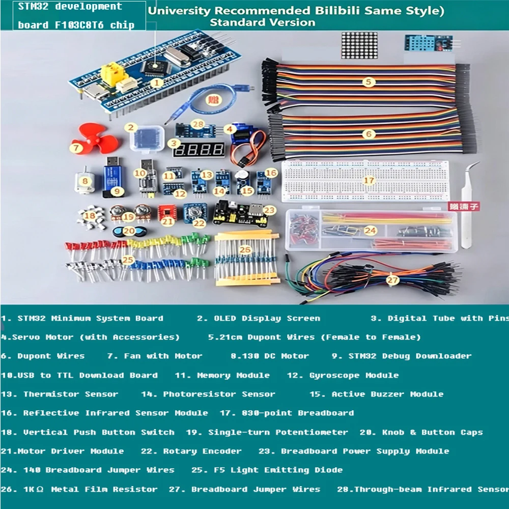 STM32 Entwicklungsboard Starter-Kit Box STM32 Entwicklungsboard Fortgeschrittenes Anfänger-Kit Box