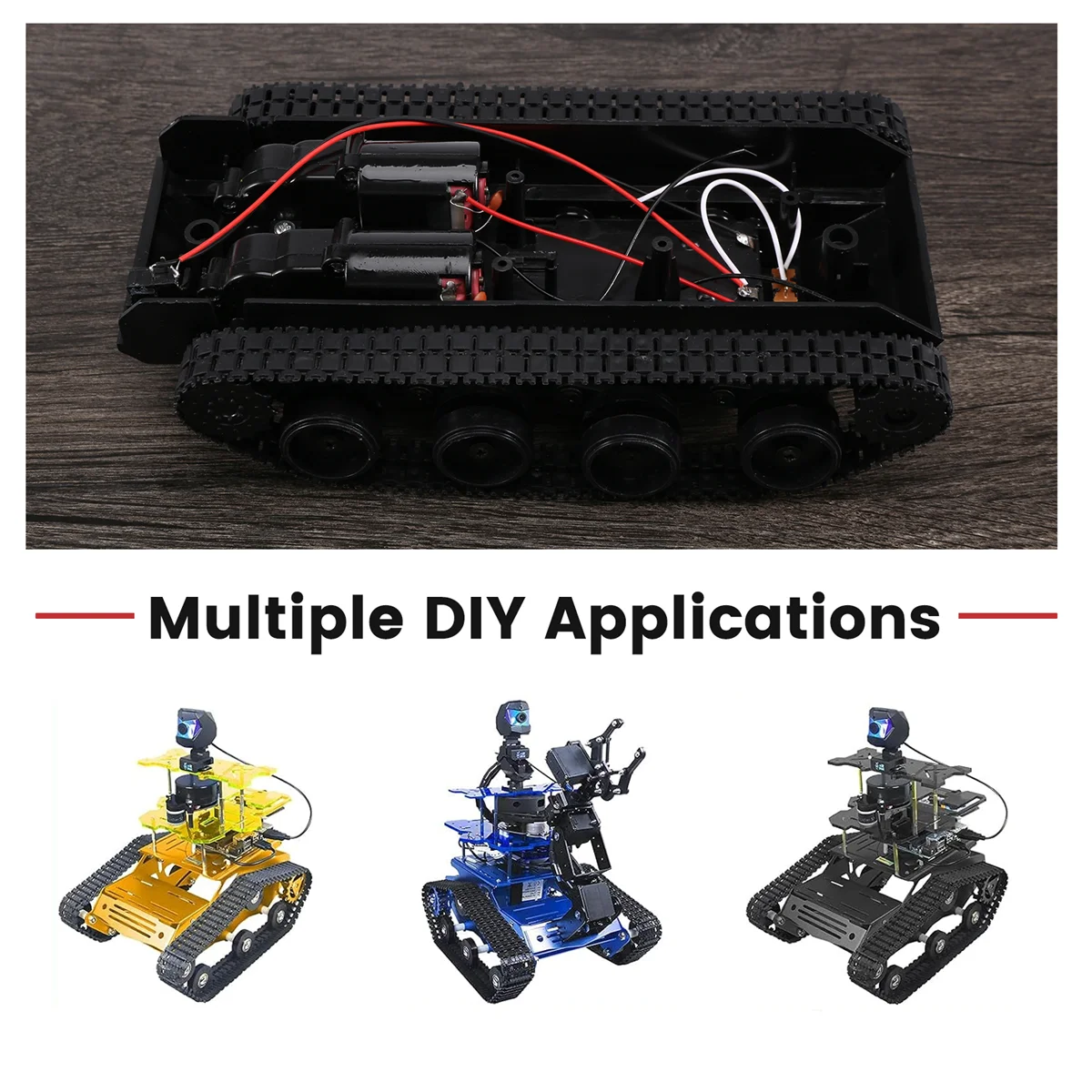Praktische Rc Tank Smart Roboter Tank Auto Chassis Kit Gummi Track – Bild 6