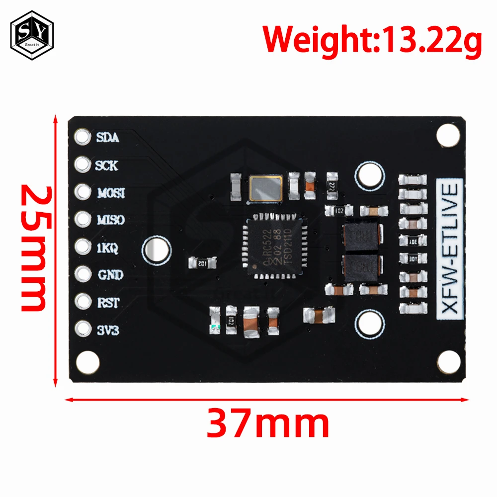 RFID-Modul RC522 Mini-Kit S50 13,56 MHz 6cm mit Tags SPI Schreiben – Bild 6