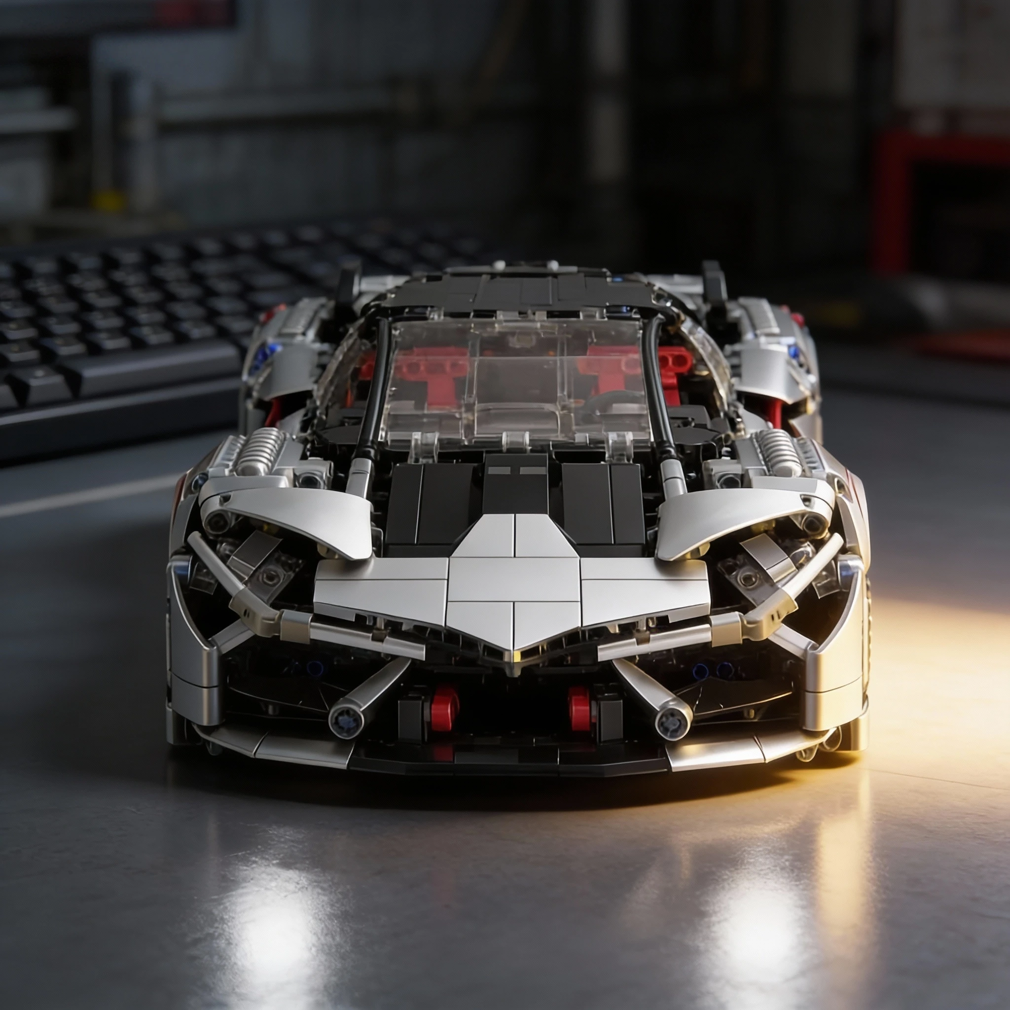 Supercar-Rennmodell-Bausteinset, DIY-Bausatz für mechanische – Bild 4
