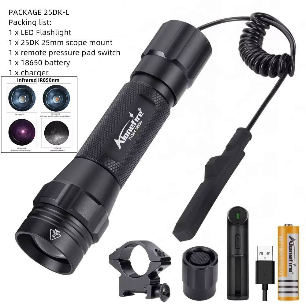 IR850nm&940nm Infrarot-LED-Zoomlampe mit hoher Helligkeit für Nachtsicht, Infrarot-Zusatzlicht, taktische