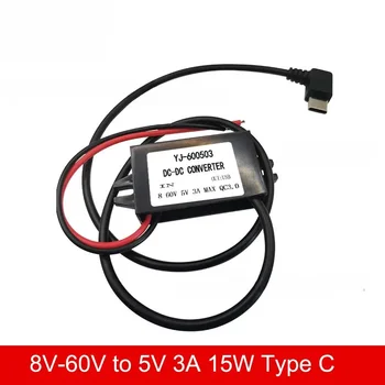 8V-60V zu 5V 3A 15W USB Auto Telefon Schnell Ladung Step Down Converter Buck regulator Modul Wasserdichte
