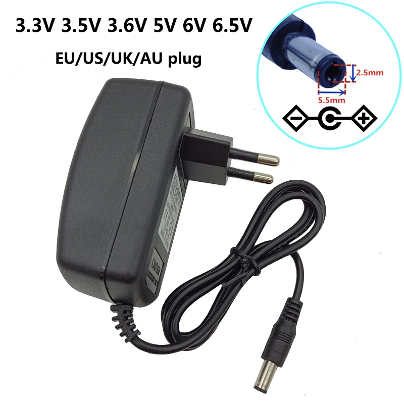Universelles Netzteil 6,5V 3,6 Volt Transformator 3,3V 3,5V 3,6V AC DC 5V 6V 6,5V 3A Stromversorgung 6V