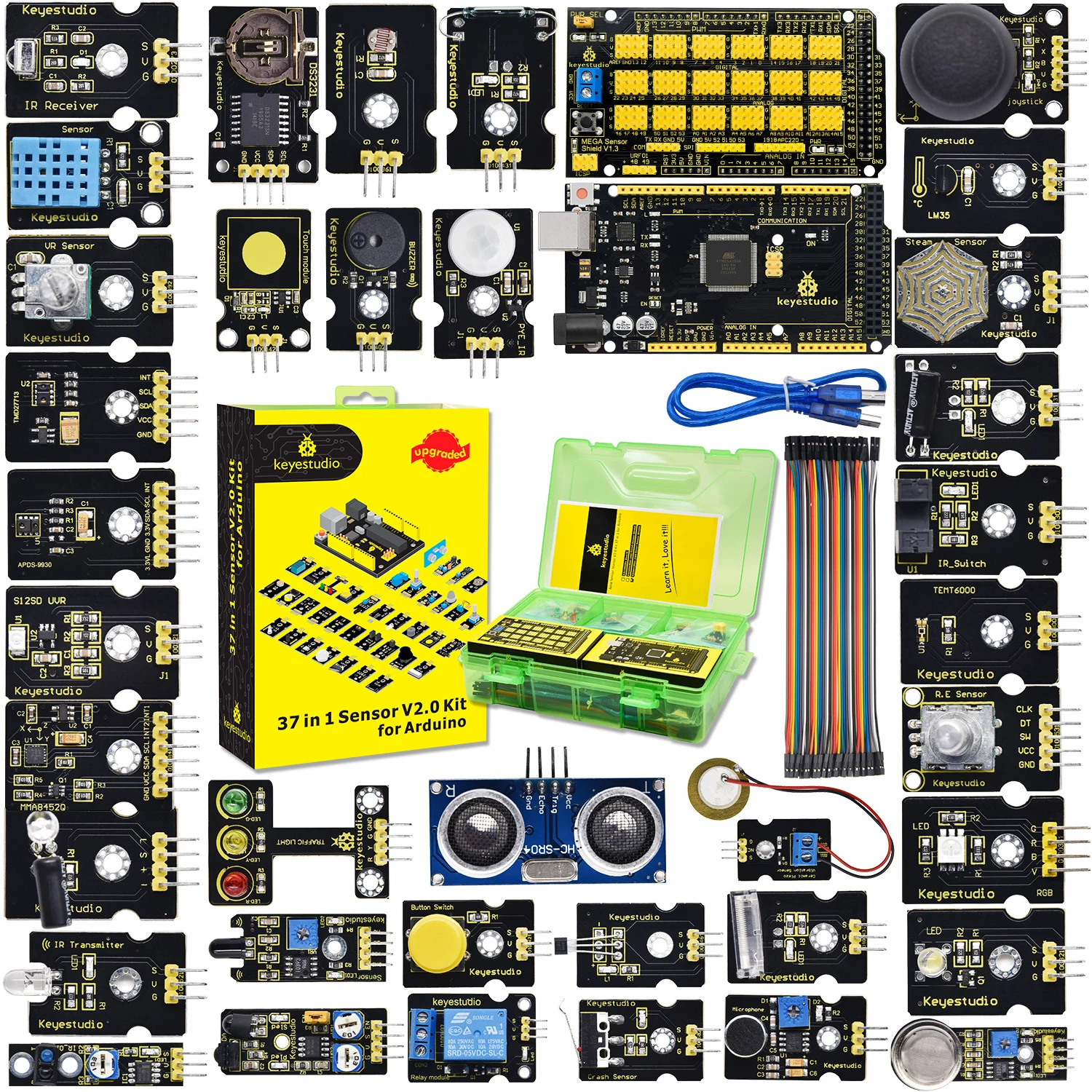 Keyes tudio komplett 37 in 1 sensor kit mit uno/mega board sensor kit – Bild 3