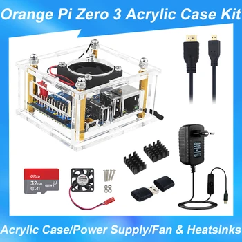 Orange pi zero 3 Acryl gehäuse transparentes Gehäuse aktive passive Kühl schale optionaler Lüfter kühlkörper