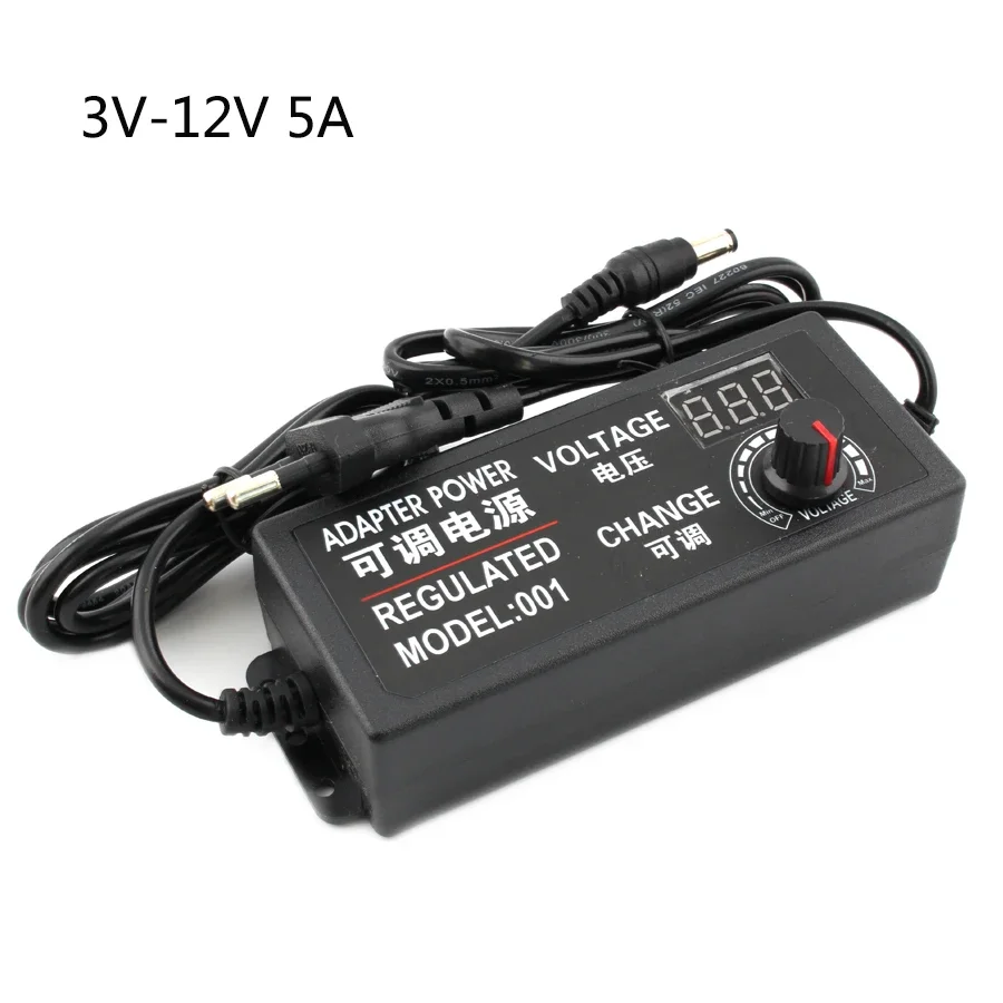 Einstellbares AC-zu-DC-Netzteil 3V 5V 6V 9V 12V 15V 18V 24V 3A 5A Universal-Netzteil 8-Pin DC 48W 60W 72W