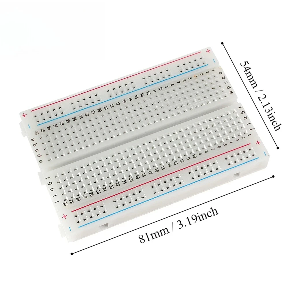 Breadboard 400-Punkt lötfreier Prototyp PCB Bread Board Test Develop Dupont Line DIY Bread Board Weiß