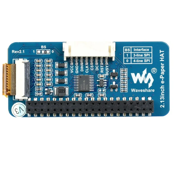 Waveshare 2,13 Zoll E-Paper Display HAT 250 x 122 Auflösung – Bild 2