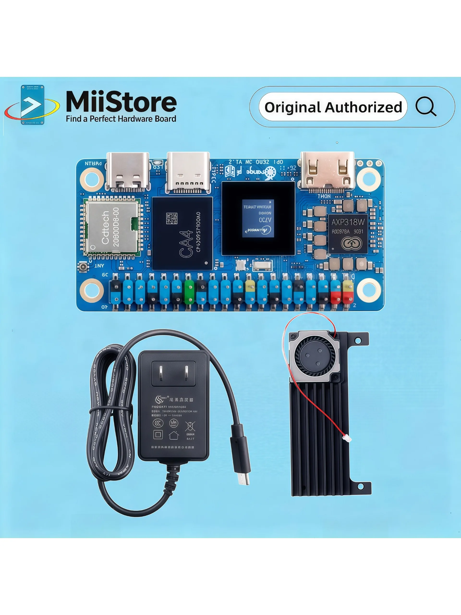 Orange Pi Zero 3W SBC Allwinner A733 SoC 3TOPS NPU Mini HDMI 2.0 PCIe 3.0 WiFi6 BT5.4 Kühllüfter 5V3A Netzteil