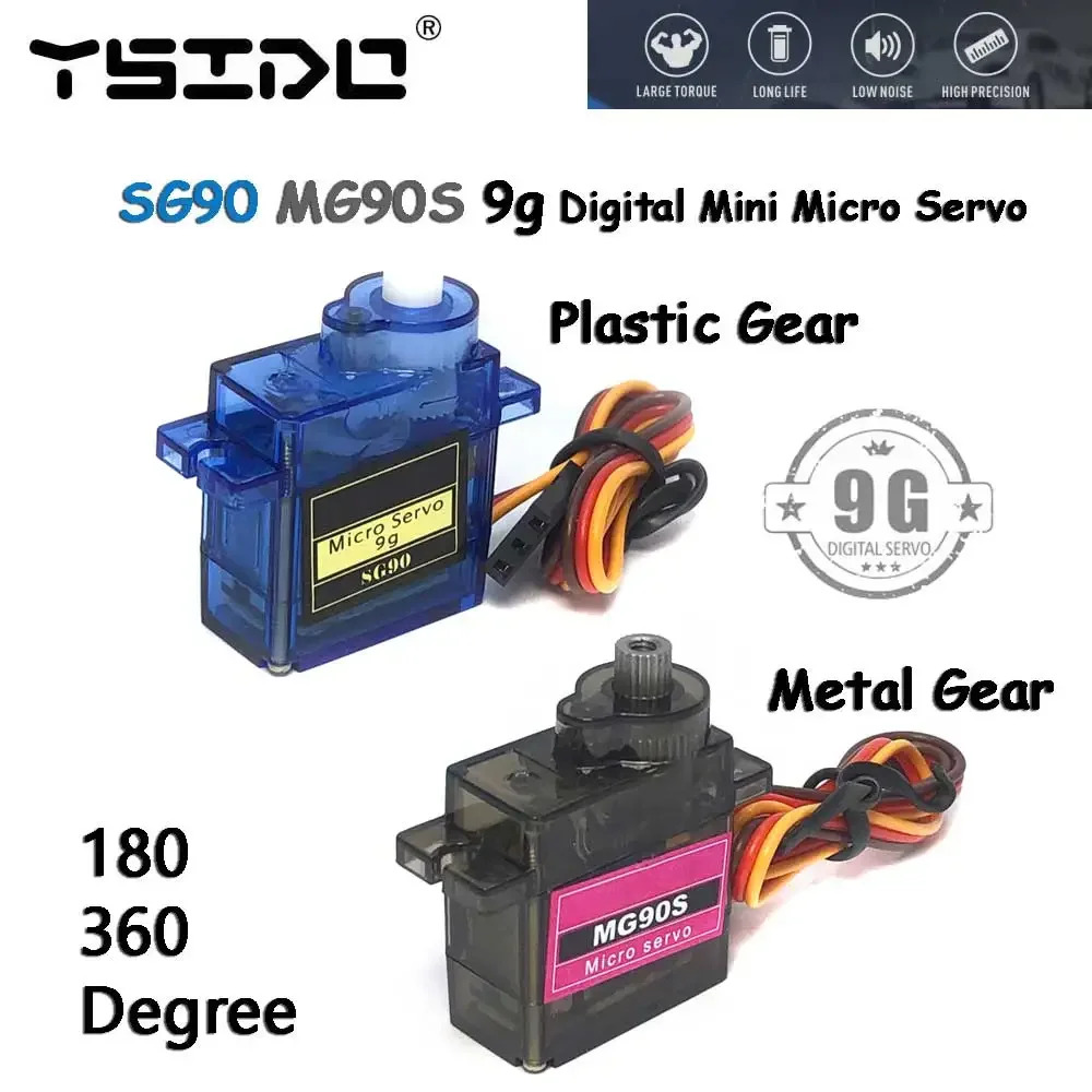 MG90S SG90 9g Digital Mini Micro Servo 180/360 Grad für Rc Hubschrauber Flugzeug Mini Boot Auto MG90 9G Trex
