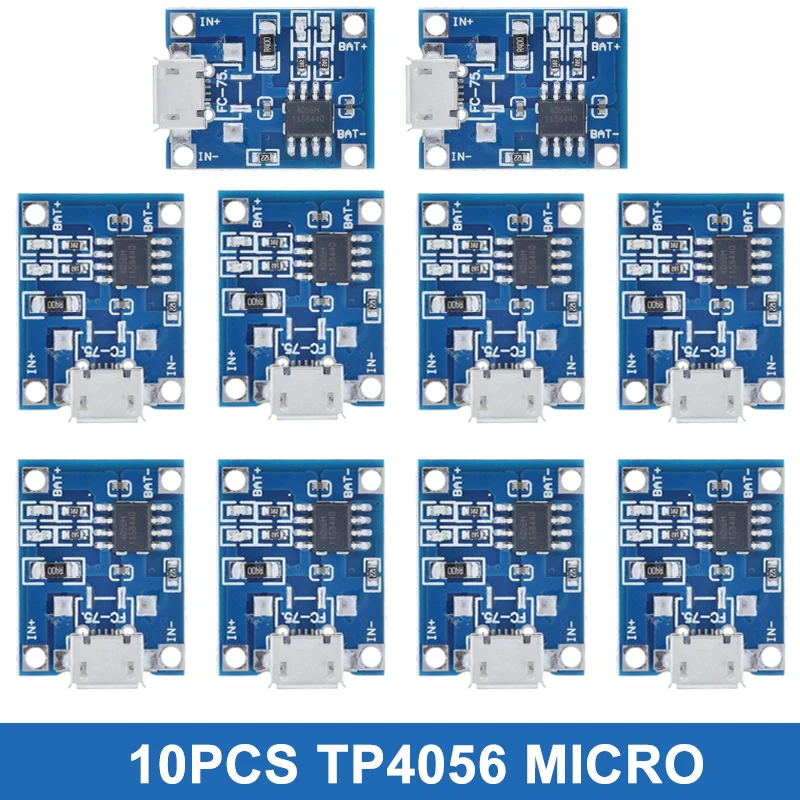 5V 1A 18650 TP4056 Lithium-Batterie Ladegerät Modul Lade Board Mit Schutz Dual Funktionen 1A Li-Ion (10 Stück)