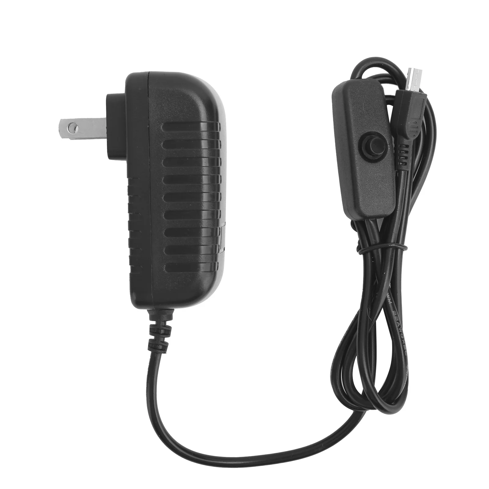 Netzteil für Raspberry Pi 5V 3A mit integriertem Schalter und Micro-USB-Adapter, 100-240V US-Stecker