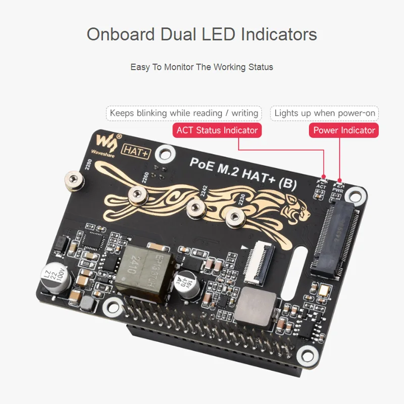 Raspberry Pi 5 PCIe zu M.2 mit PoE HAT (B) unterstützt NVMe-Protokoll – Bild 2