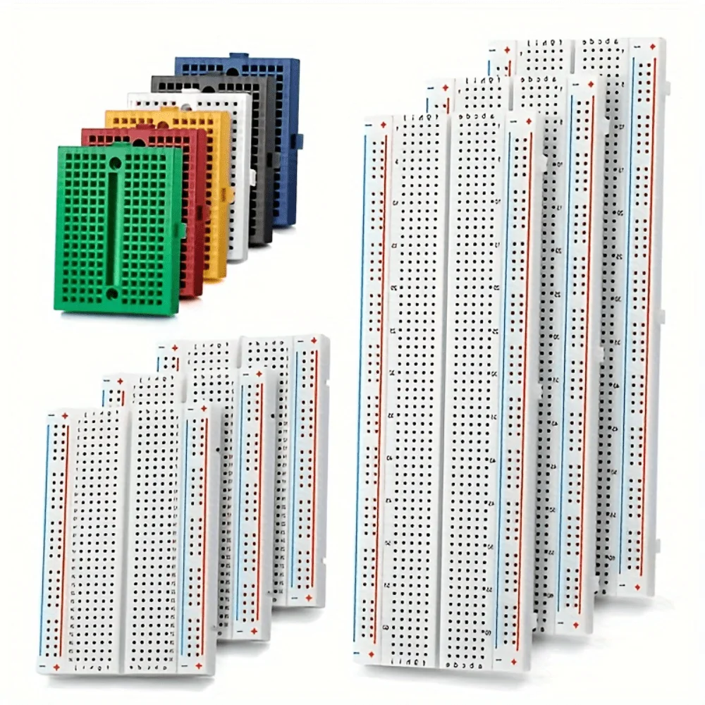 Farbiges Steckbrett-Kit - 830/400/170 Punkte MB-102, geeignet für Raspberry Pi, ESP32, STM32-Schaltungsdesign