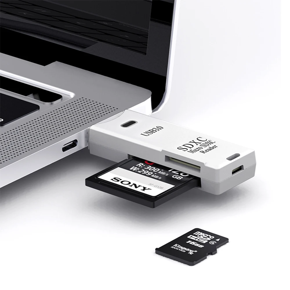 2-in-1 USB 3.0 2.0 Kartenleser Micro SD Kartenleser USB-Adapter – Bild 3