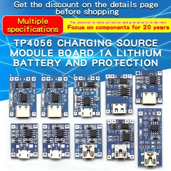 Tp4056 5v 1a Micro USB Typ-C Lithium-Batterie-Lade platine Lade modul mit Schutz Doppel funktionen (5 Stück)
