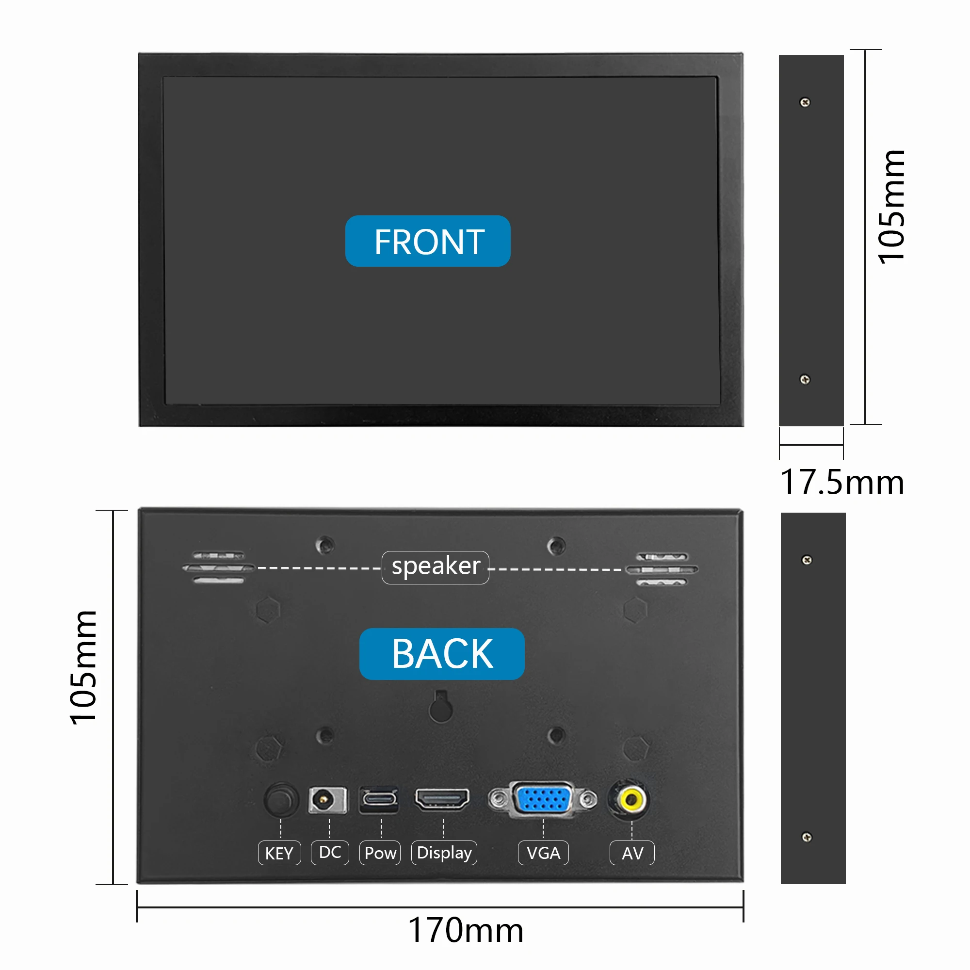 Raspberry Pi 7 Zoll ohne Touch-Bildschirm IPS 1024 x 600 HD LCD – Bild 4