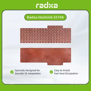 5519A Radxa ZERO 3W / 3E Kühlkörper Massiver Kupfer-Kühlkörper mit Hochwärmeleitfähigem Wärmeleitpad