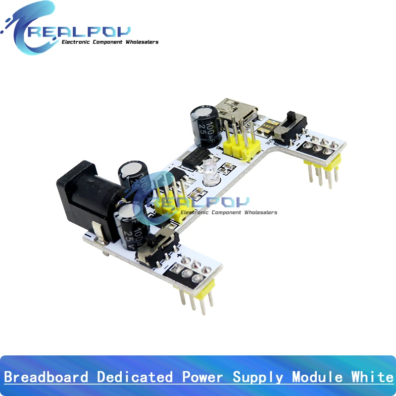 MB102 Breadboard Spezielles Netzteilmodul Mini USB Schwarz Weiß 2-Wege – Bild 5