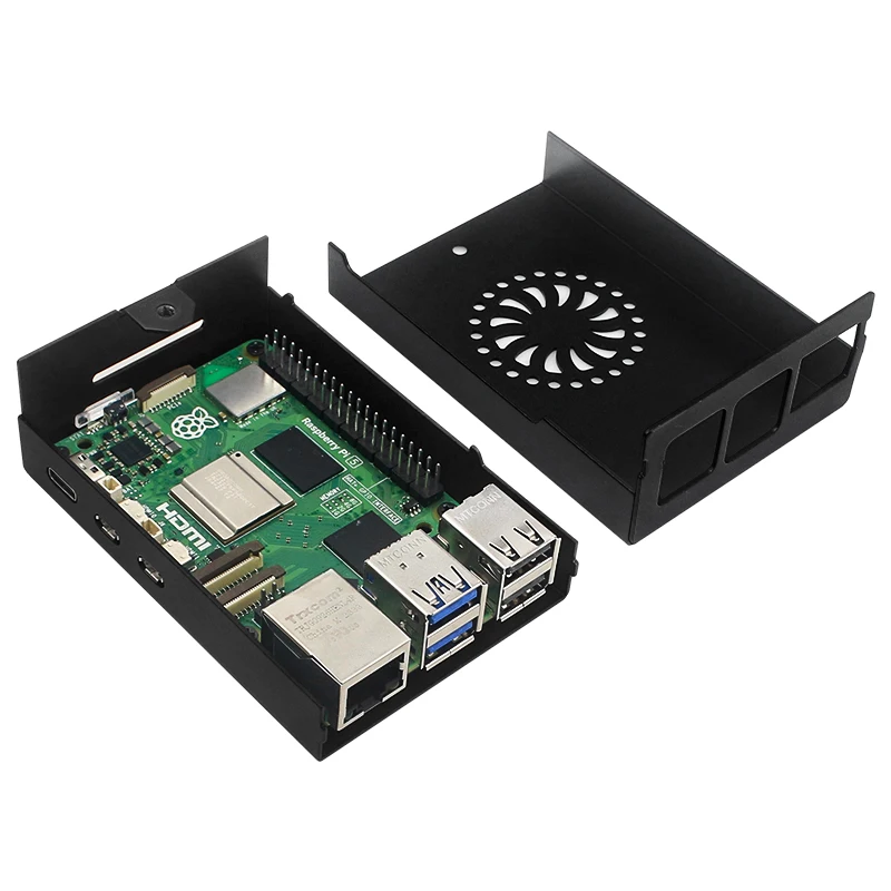 Raspberry Pi 5 Gehäuse aus Aluminiumlegierung, schwarzes – Bild 5