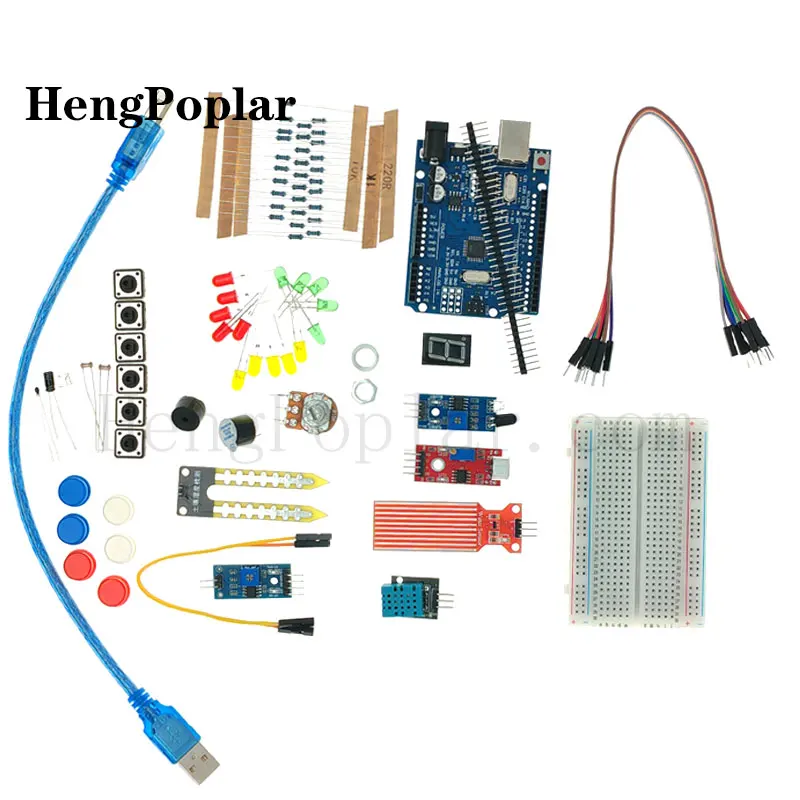 Basic Starter Kit für Arduino Uno Set R3 DIY Kit - R3 Board/Breadboard + Einzelhandelsverpackung