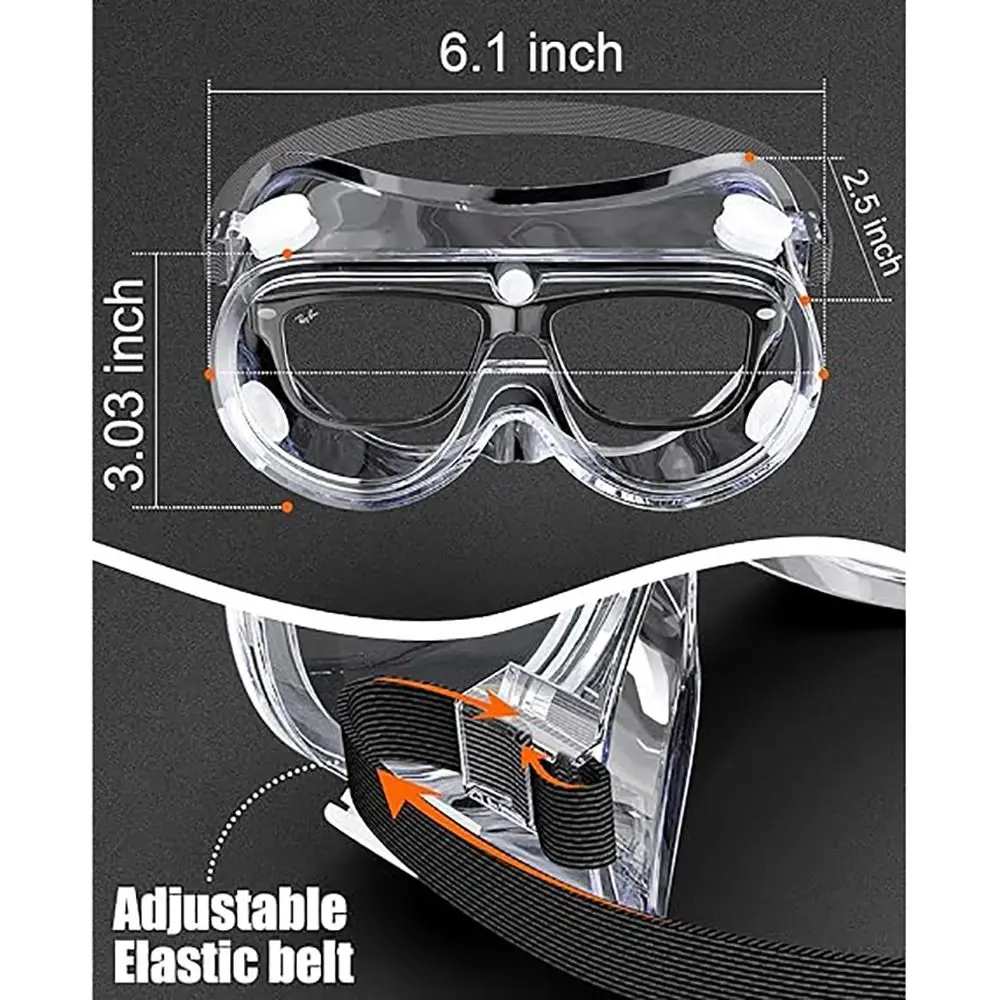 Schutzbrille Brille über Brille Anti-Fog-Schutzbrille klare Labor – Bild 5