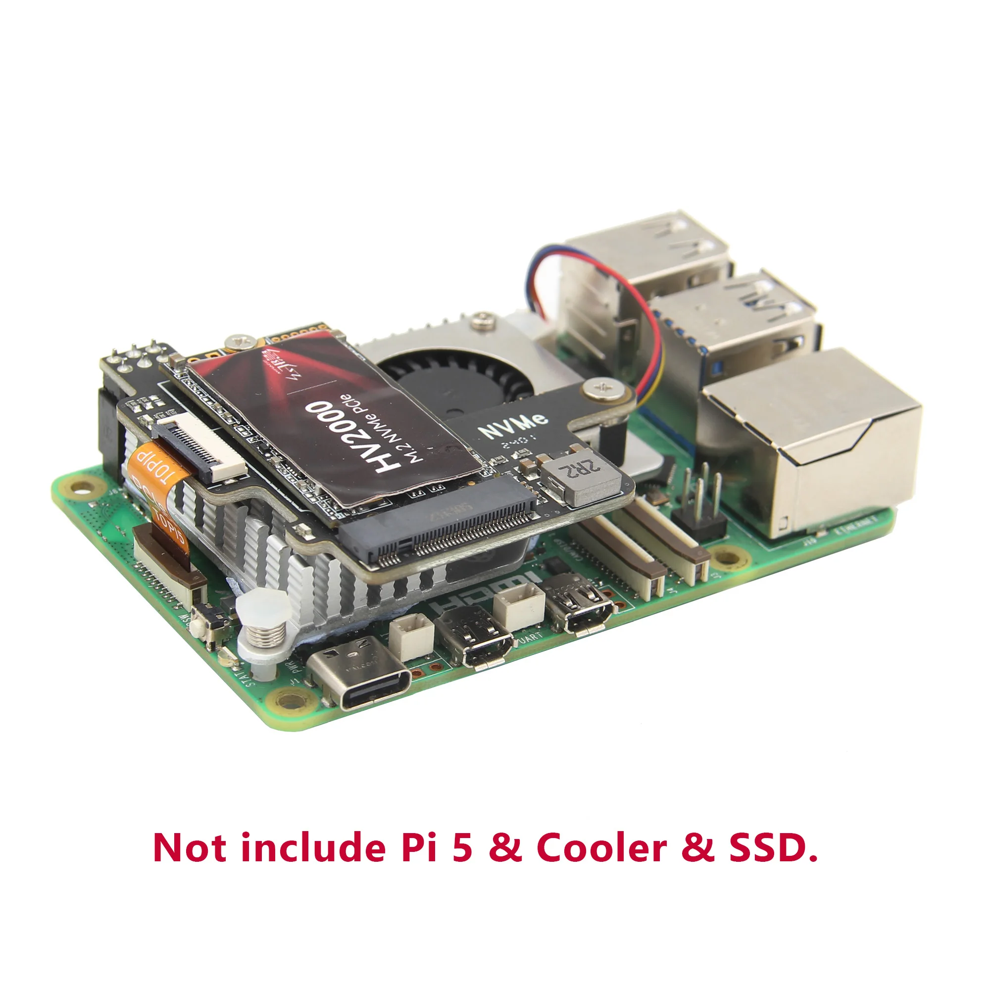 Geekworm x1003 pcie m.2 nvme ssd 2242 board für Raspberry Pi 5