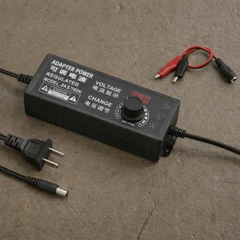 3V-24V-3A Tragbares AC/DC-Netzteil, Einstellbare Labornetzquelle, Universaladapter mit EU/US-Stecker
