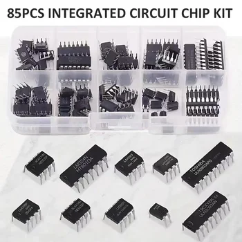 Integriertes Schaltkreis-Chip-Kit, 10 Spezifikationen, IC-NE555 IC-LM324 IC-LM358 (85 Stück)