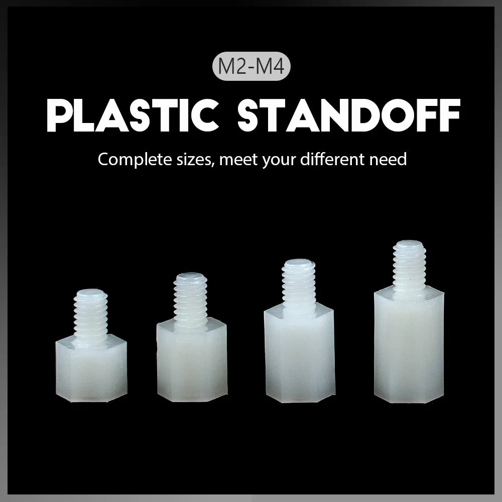 Nylon Hex Standoff Spacer M2 M 2,5 M3 M4 Männlich-weibliche Kunststoff – Bild 3