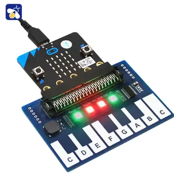 Micro:bit-Erweiterungsplatine, Mini-Klaviermusik-Erweiterungsplatine, coole bunte Lichter/Summer/Tastatur