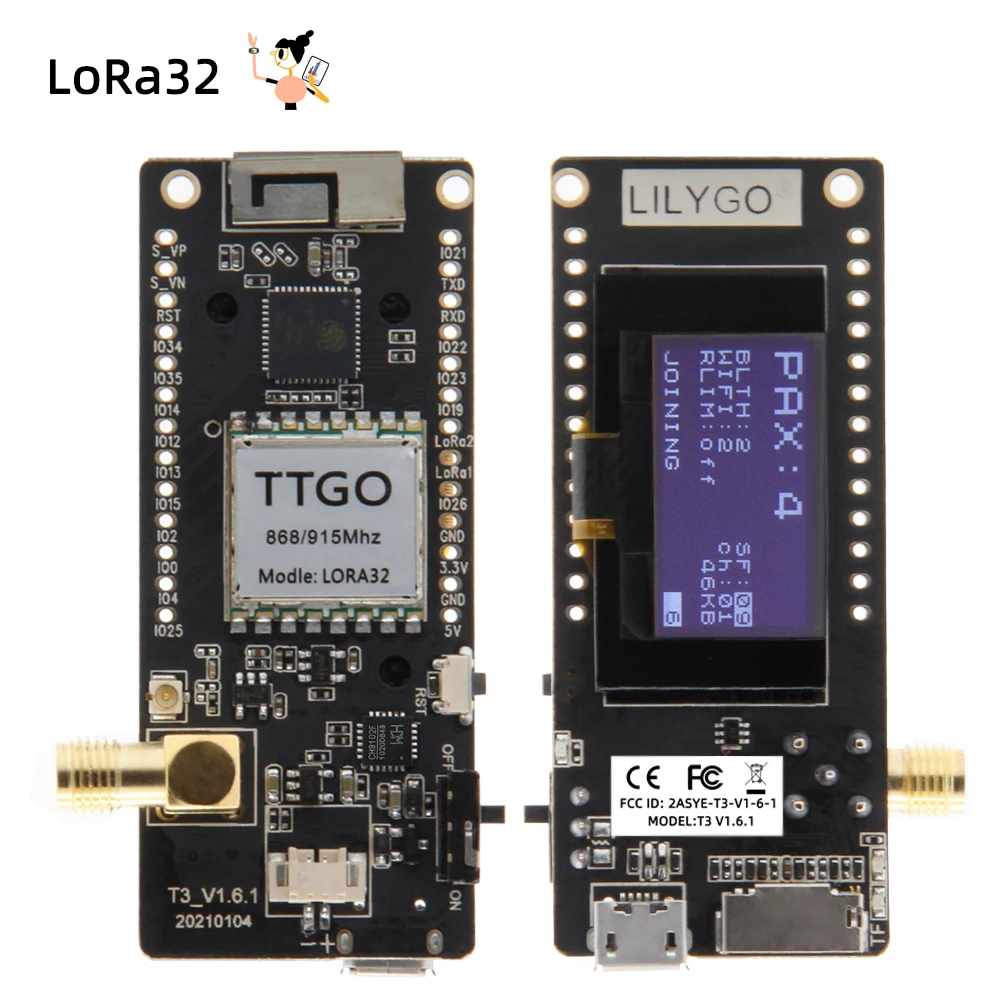 LILYGO® LoRa32 V2.1 esp32 lora entwicklungs board, sx1276 sx1278 modul, 2,1 mhz 433mhz 868mhz, 915 zoll oled
